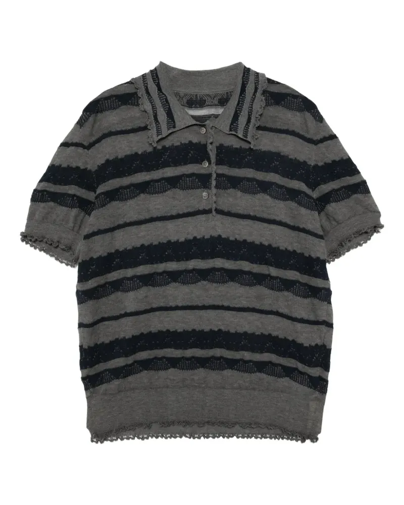 JNBY Gestreiftes Poloshirt mit Rüschen - Grau Grau