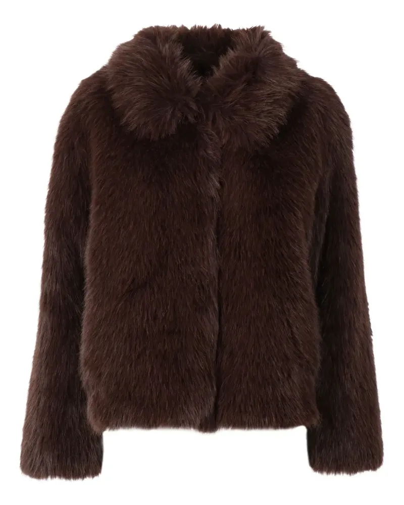 Max Mara faux-fur collared jacket - Braun Braun