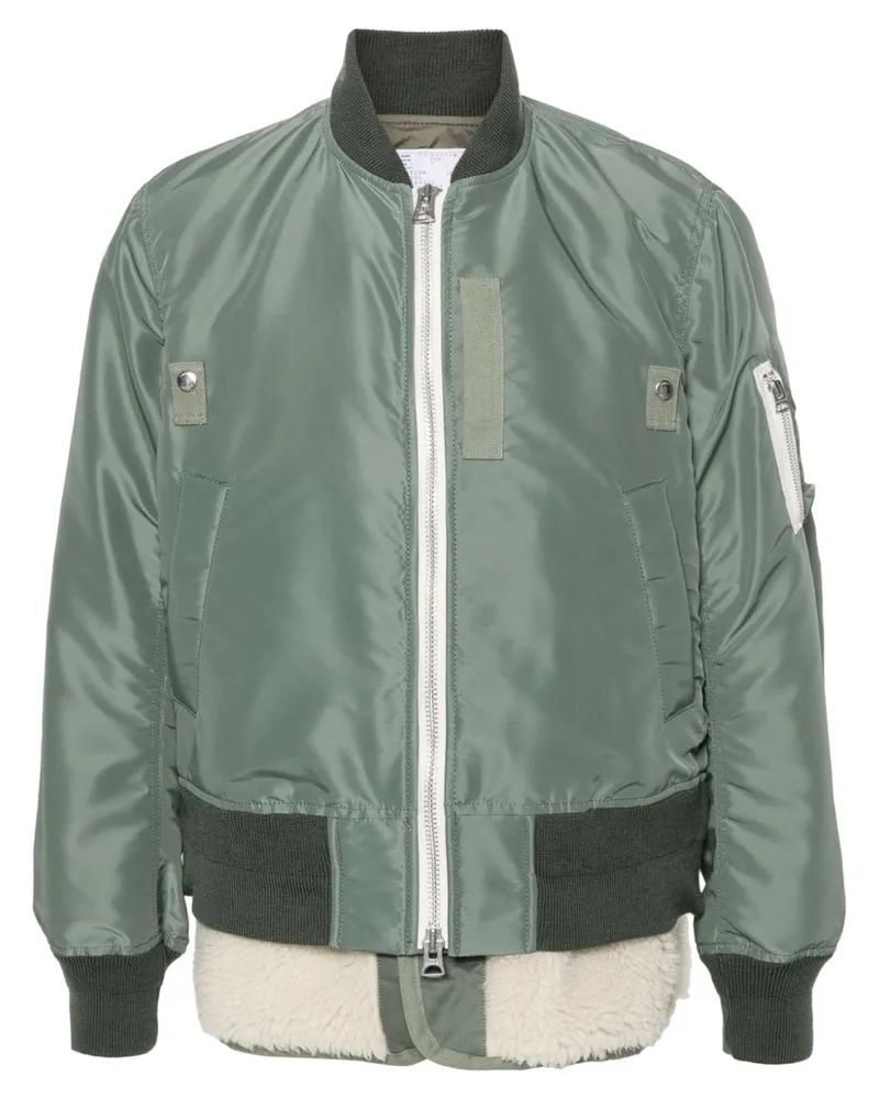 Sacai Bomberjacke aus Twill - Grün Grün
