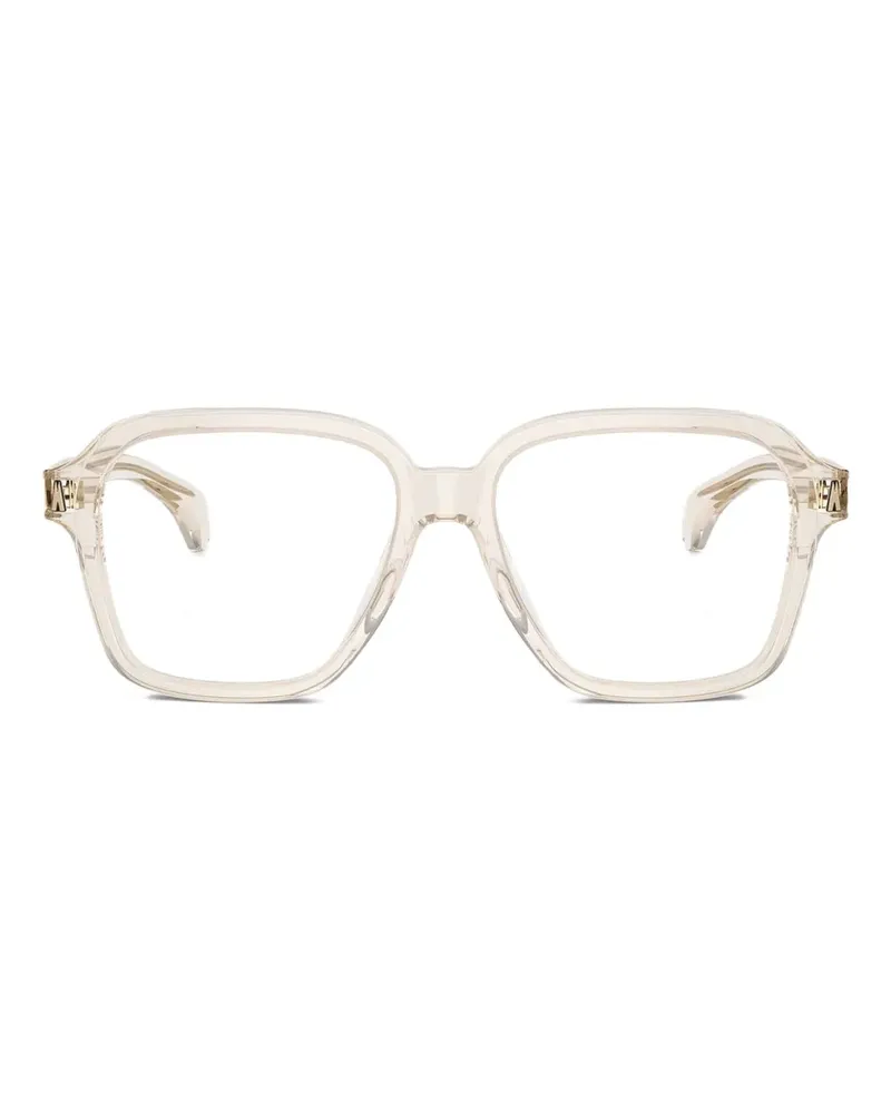 Moncler Transparente Brille mit geometrischem Gestell - Nude Nude