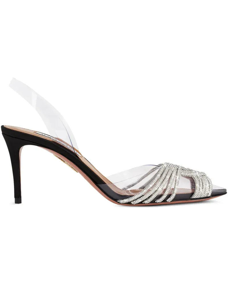 Aquazzura Gatsby Slingback-Pumps 75mm - Schwarz Schwarz