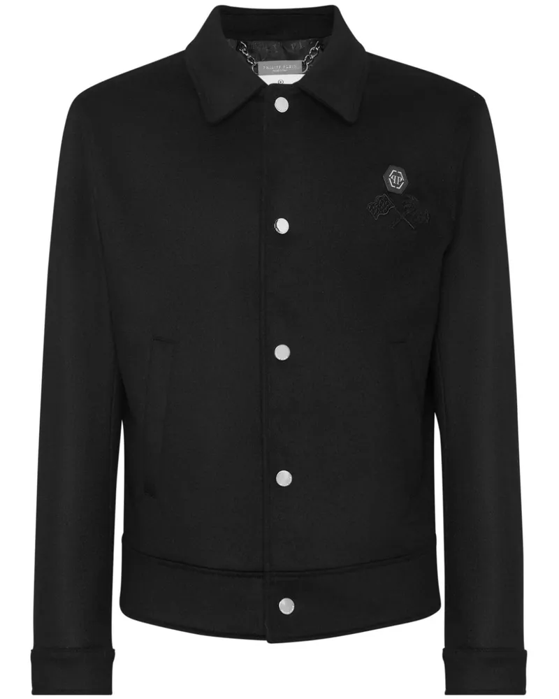 Philipp Plein Racing Club Tweed-Jacke - Schwarz Schwarz