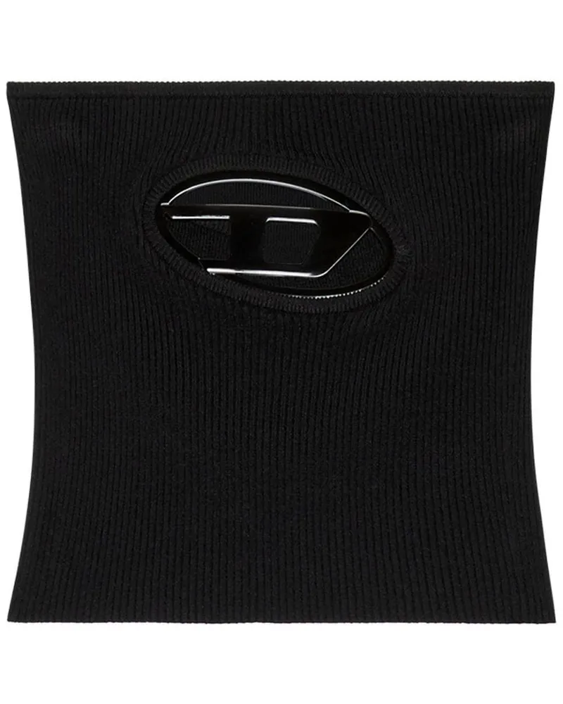 Diesel M-Clarksville-A Bandeau-Top mit Logo-Schild - Schwarz Schwarz