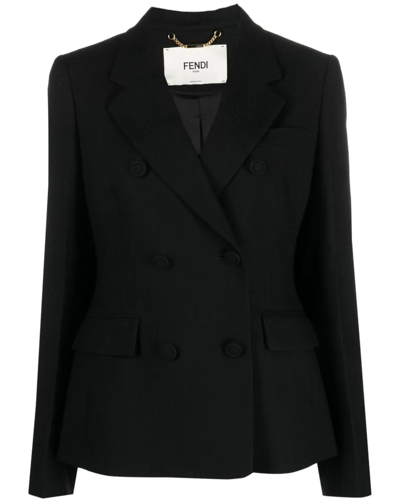 Fendi Doppelreihiger Blazer Schwarz