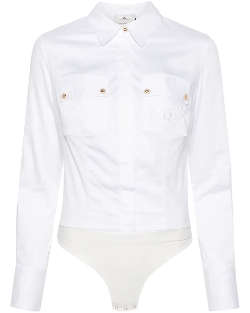 Elisabetta Franchi Body mit Logo-Stickerei - Weiß Weiß