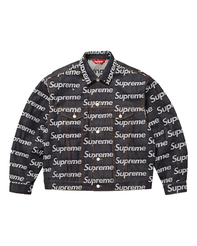 Supreme Being jacquard-logo denim jacket - Schwarz Schwarz