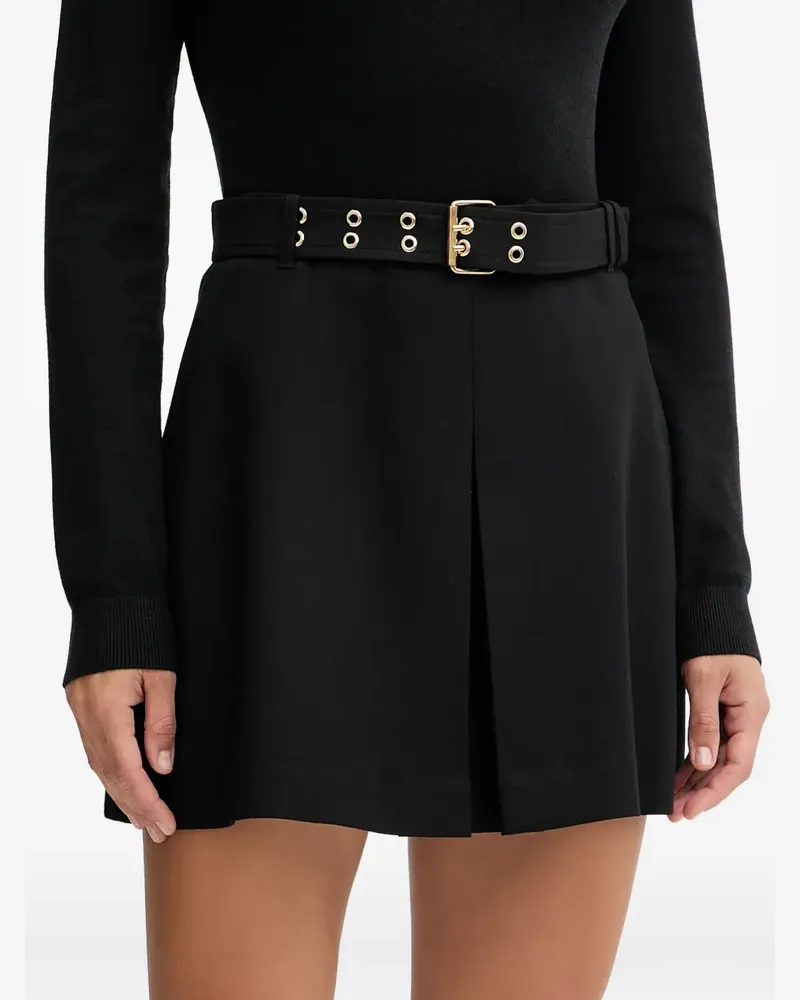 MARCIANO Los Angeles belted pleated mini skirt - Schwarz Schwarz
