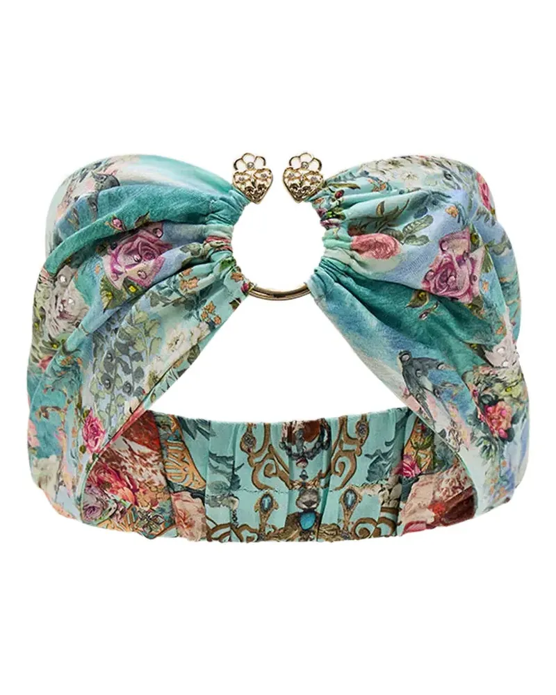 Camilla ring-detail floral-pattern headband - Blau Blau