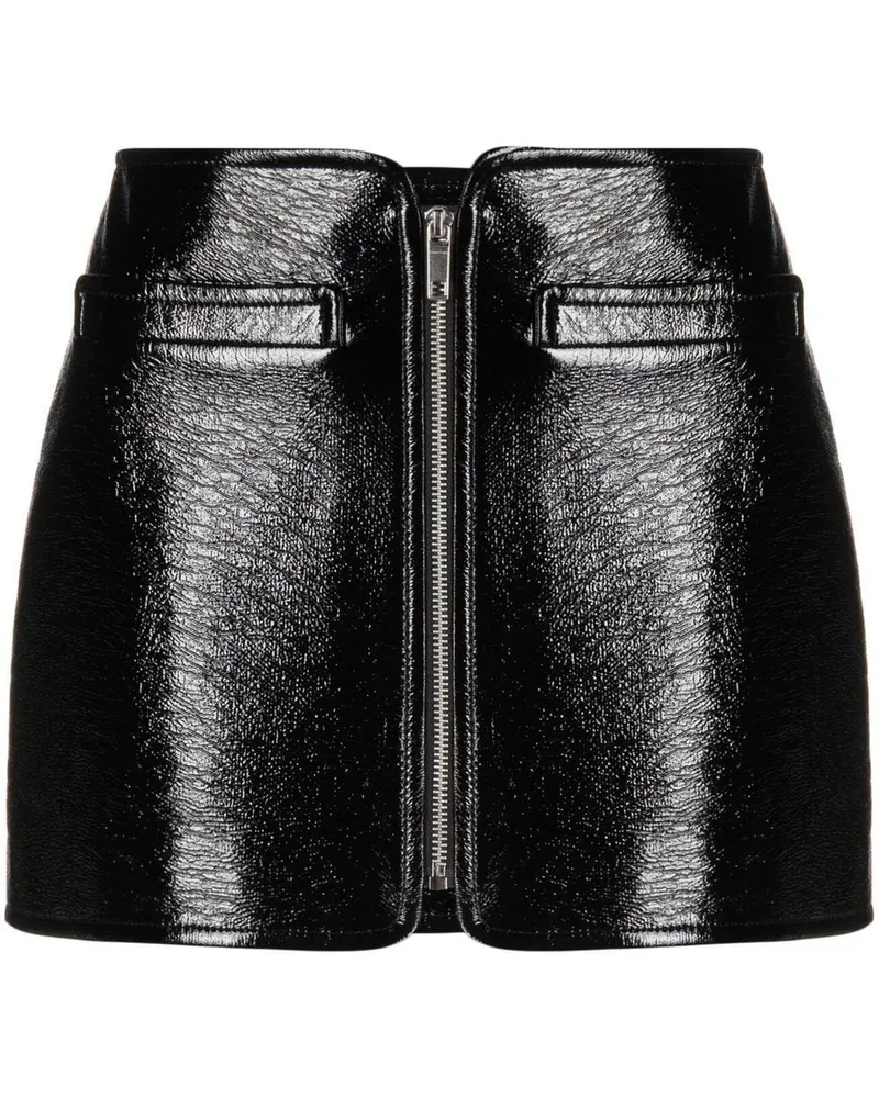 Courrèges Swallow Minirock aus Vinyl - Schwarz Schwarz