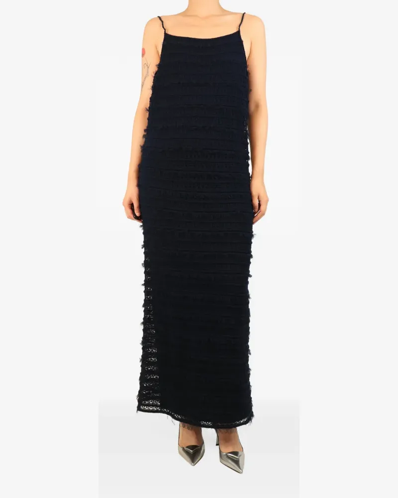 Giuliva Heritage Collection netted frayed-edge maxi dress - Blau Blau
