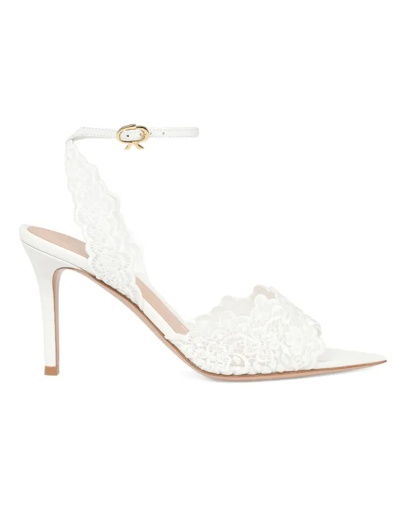 Gianvito Rossi Yvonne Sandalen mit Spitze - Weiß Weiß