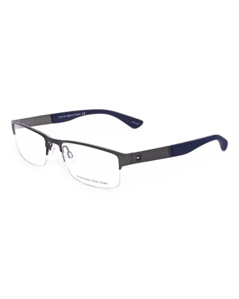 Tommy Hilfiger matte-finish rectangle-frame glasses - Grau Grau