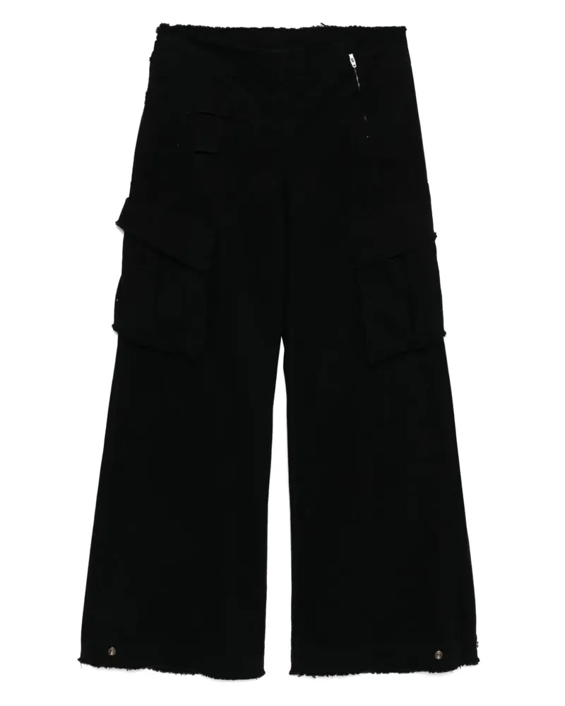 Ground Zero Ausgefranste Cargohose - Schwarz Schwarz