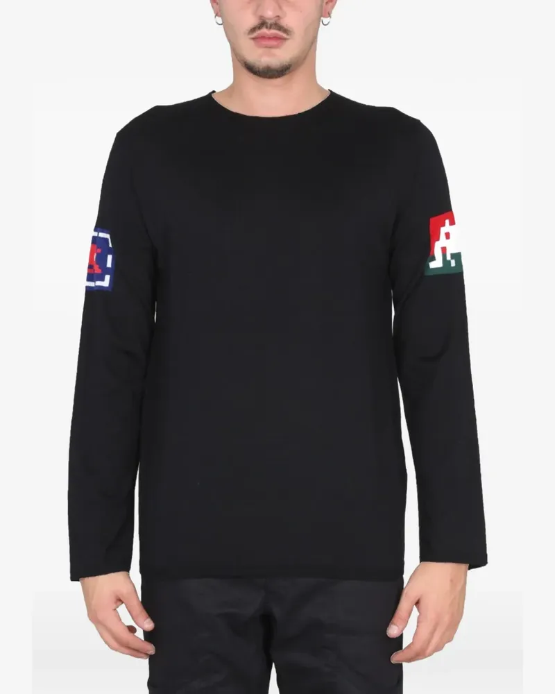 Comme des Garçons pixel-patch jersey T-shirt - Schwarz Schwarz