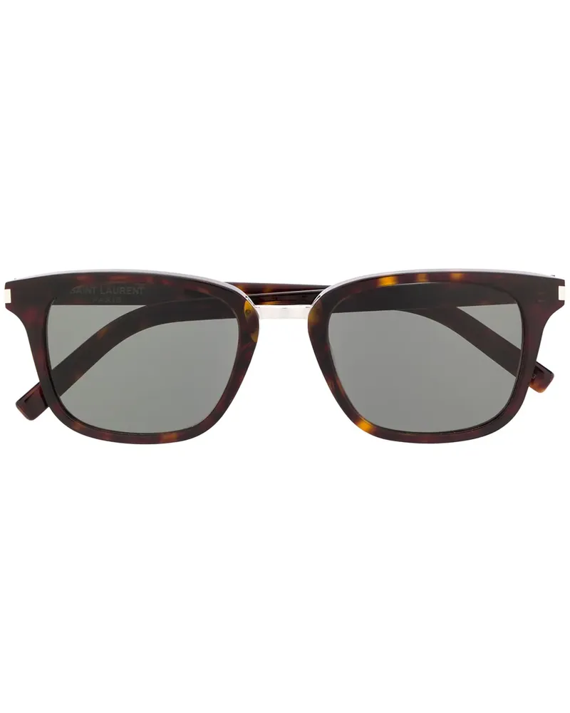 Saint Laurent Eckige 'SL341' Sonnenbrille - Braun Braun