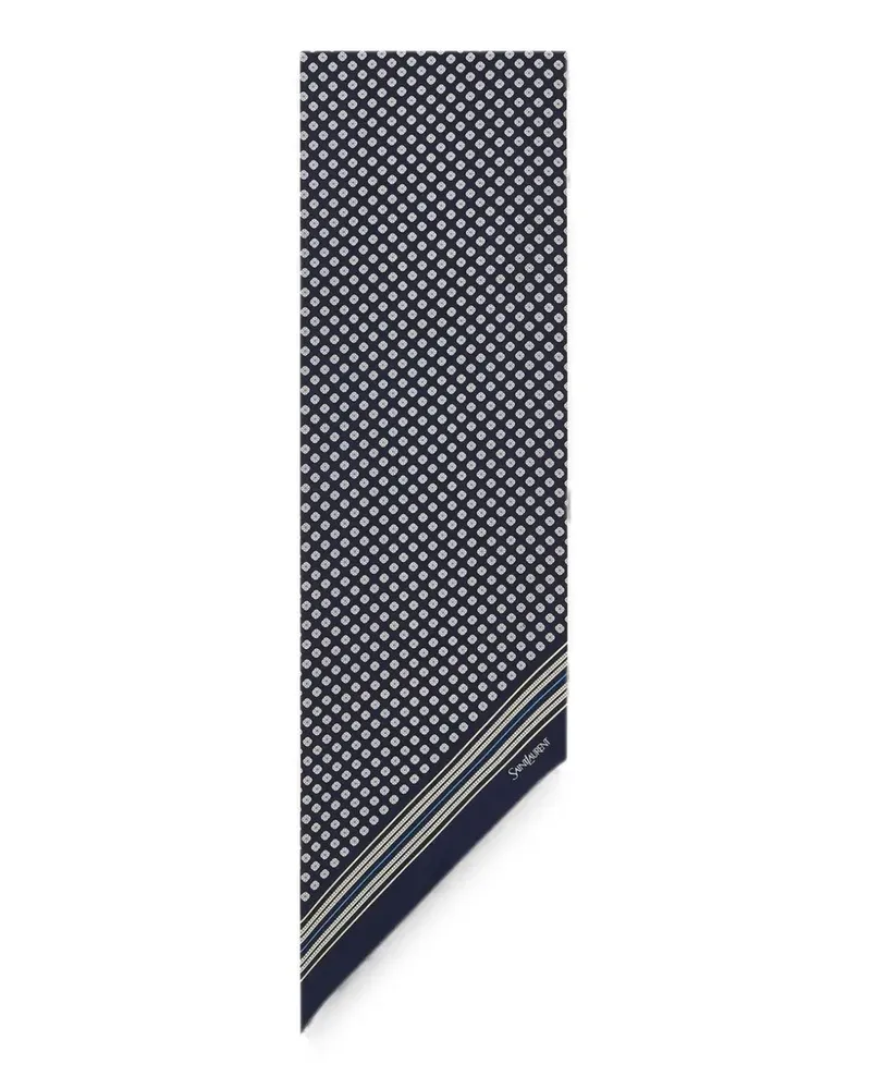 Saint Laurent Lavallière Schal aus Seidentwill - Blau Blau