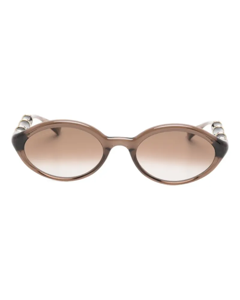 Gucci geometric-frame sunglasses - Nude Nude