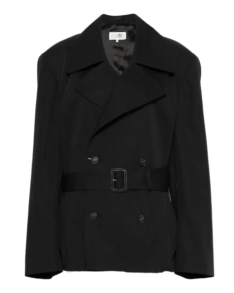 Maison Margiela buttoned belted trench coat - Schwarz Schwarz