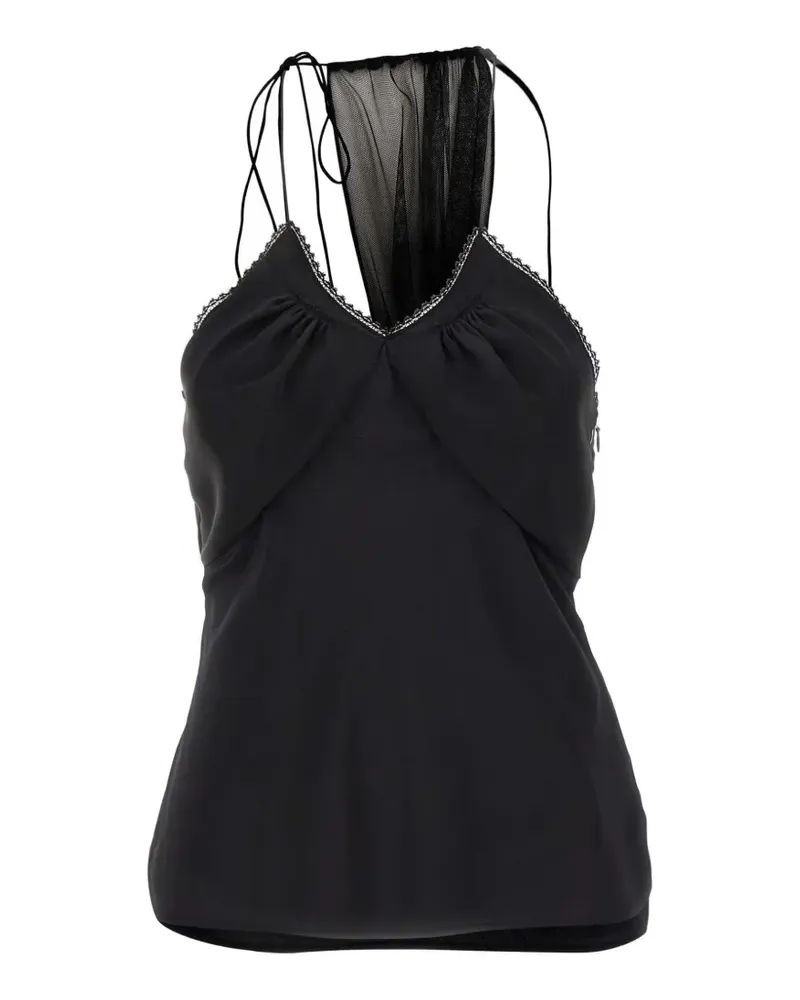 Victoria Beckham lace v-neck top - Schwarz Schwarz