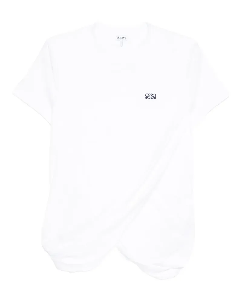 Loewe Drapiertes T-Shirt - Weiß Weiß