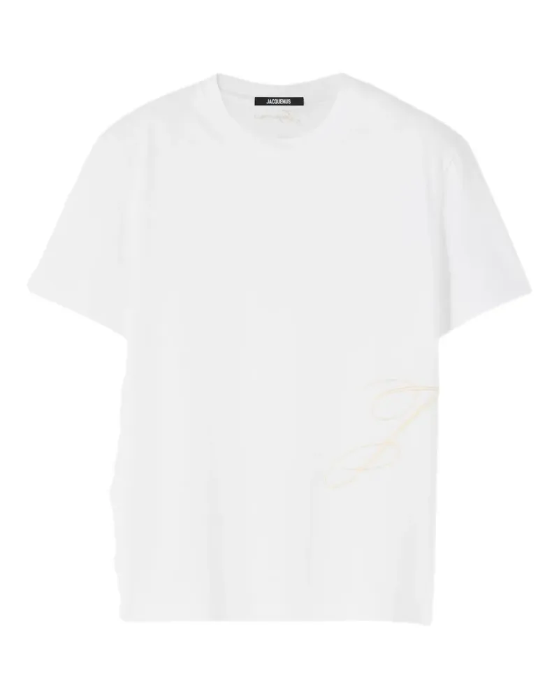 Jacquemus T-Shirt mit Logo-Stickerei - Weiß Weiß