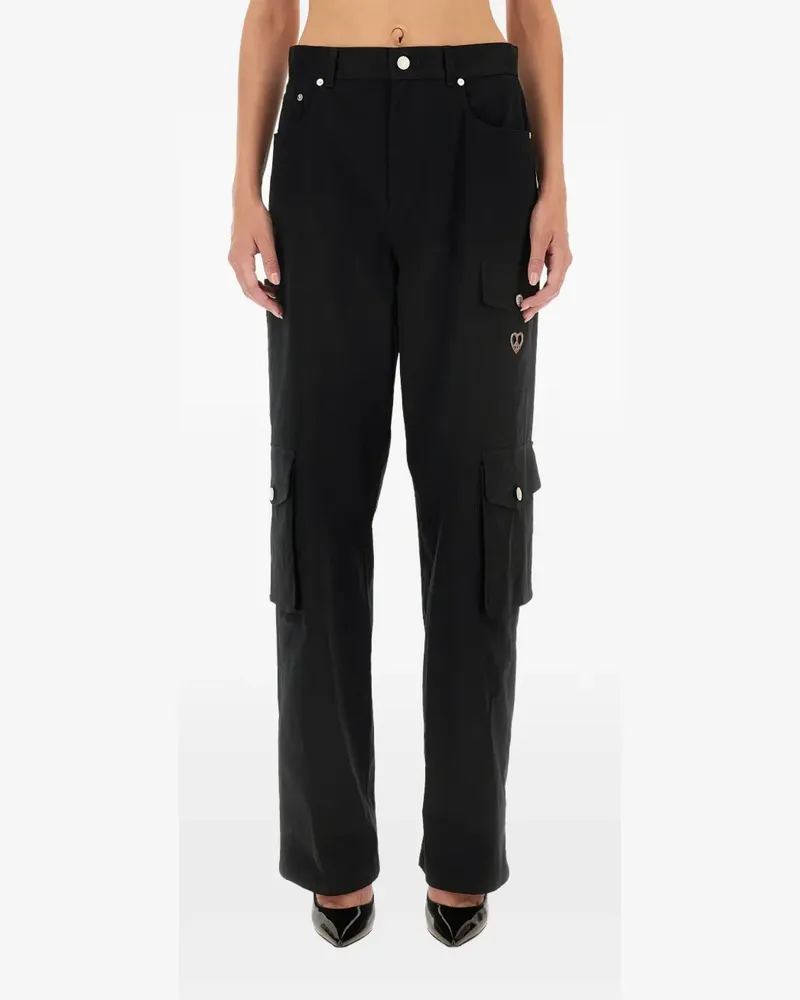Moschino heart-motif cargo trousers - Schwarz Schwarz