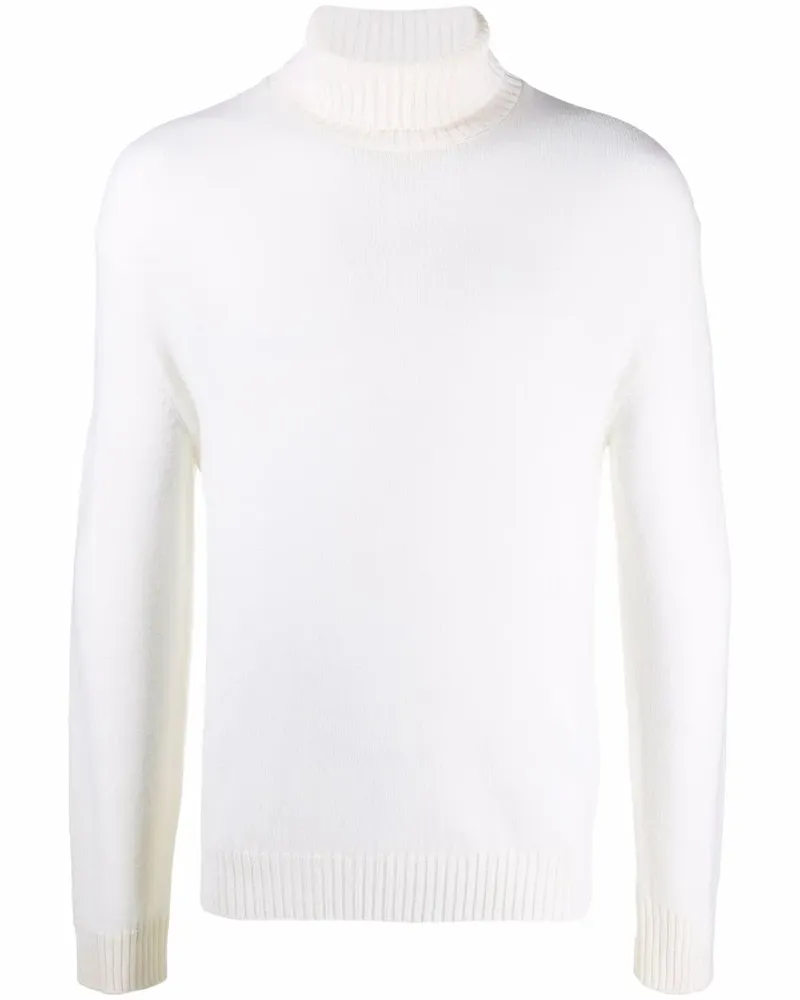 Eleventy Gestrickter Rollkragenpullover - Weiß Weiß