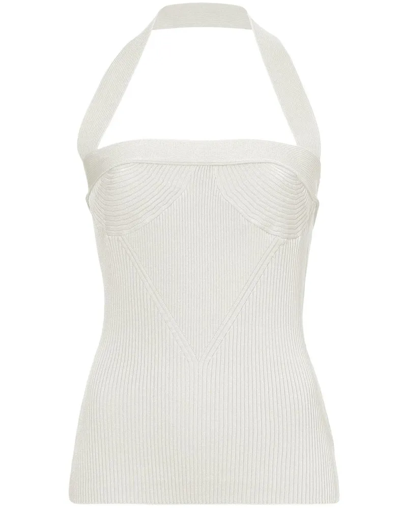 Proenza Schouler Neckholder-Top aus geripptem Strick - Weiß Weiß