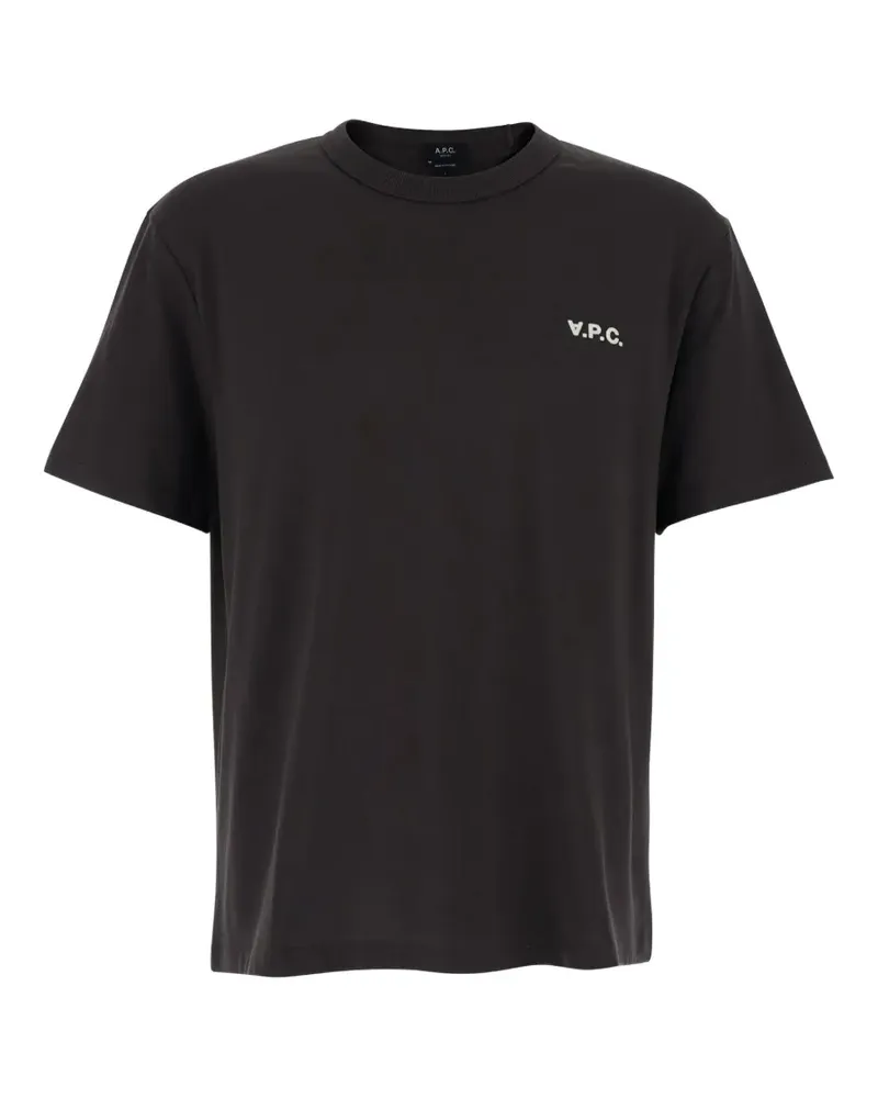 A.P.C. T-Shirt mit Logo - Schwarz Schwarz