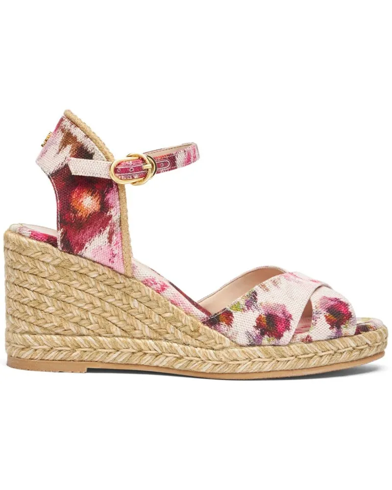 Stuart Weitzman Wedge-Sandalen mit abstraktem Print - Nude Nude