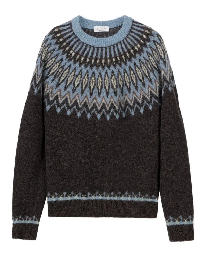 Roberto Collina Pullover mit Jacquard-Strick - Grau Grau