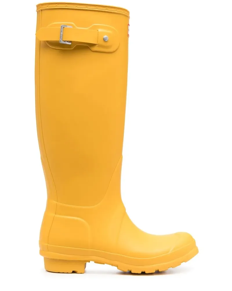 Hunter Stiefel mit Logo-Patch - Gelb Gelb
