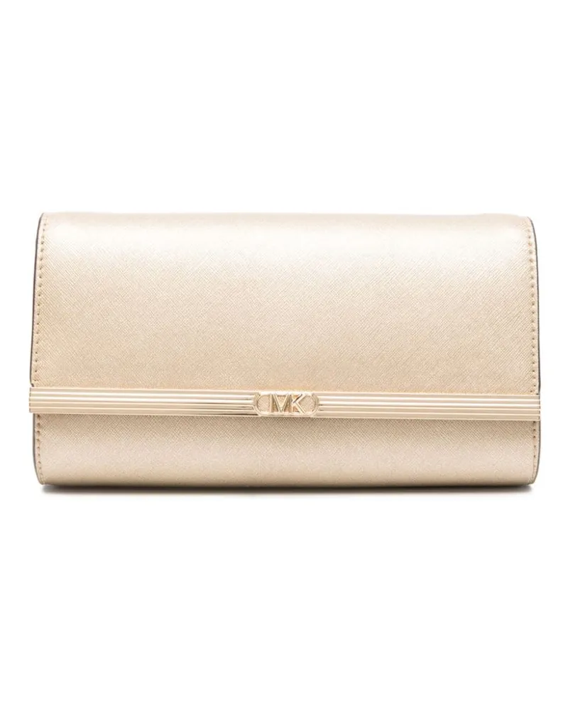 Michael Kors Mona Clutch mit Logo-Schild - Gold Gold