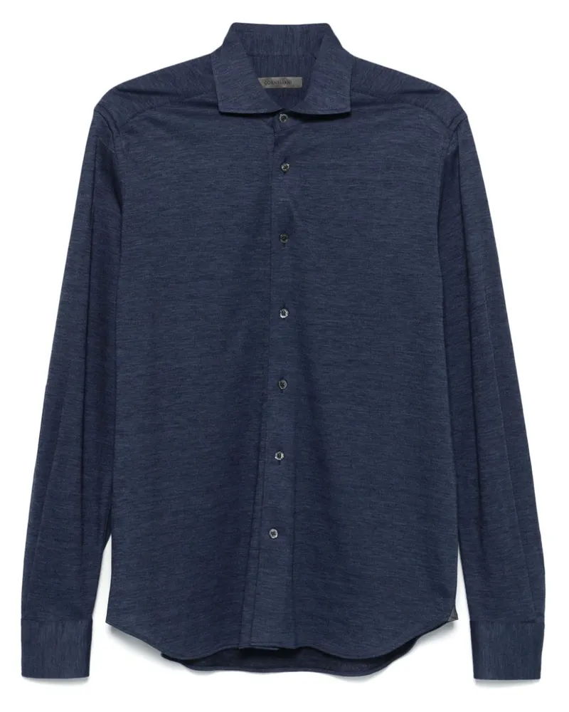 Corneliani Hemd mit meliertem Effekt - Blau Blau
