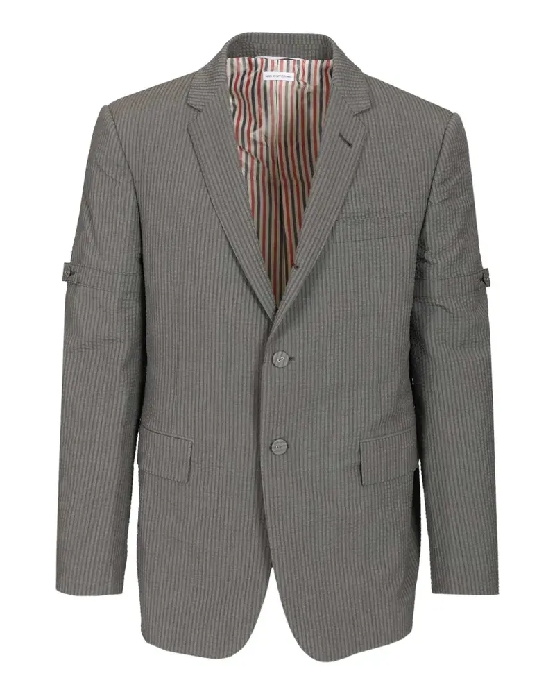 Thom Browne Gestreiftes Sakko mit Knöpfen - Grau Grau