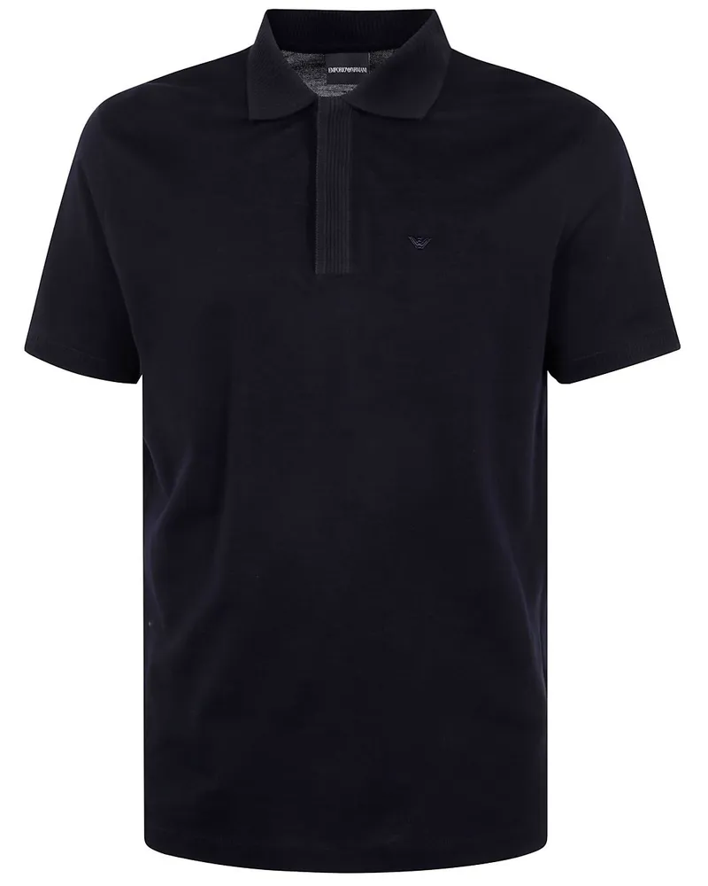 Emporio Armani Poloshirt mit Logo-Stickerei - Schwarz Schwarz