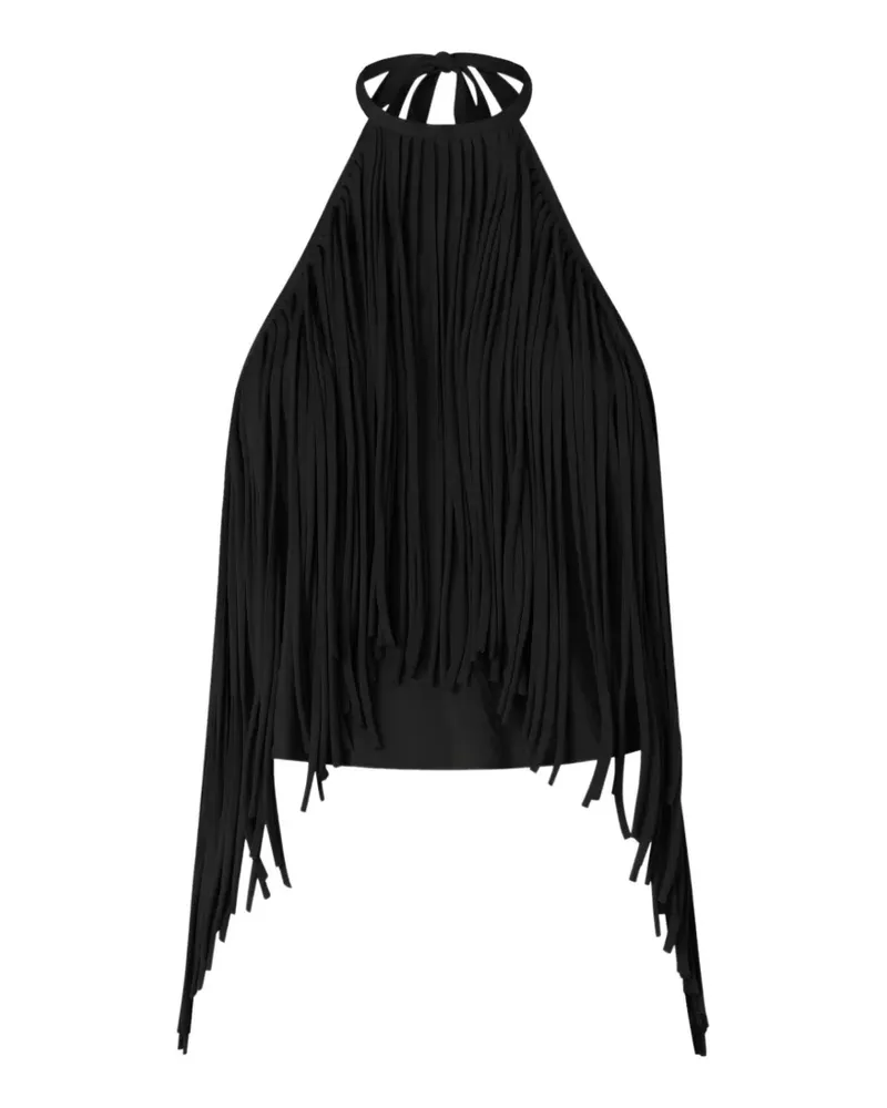 Pinko fringed halter top - Schwarz Schwarz