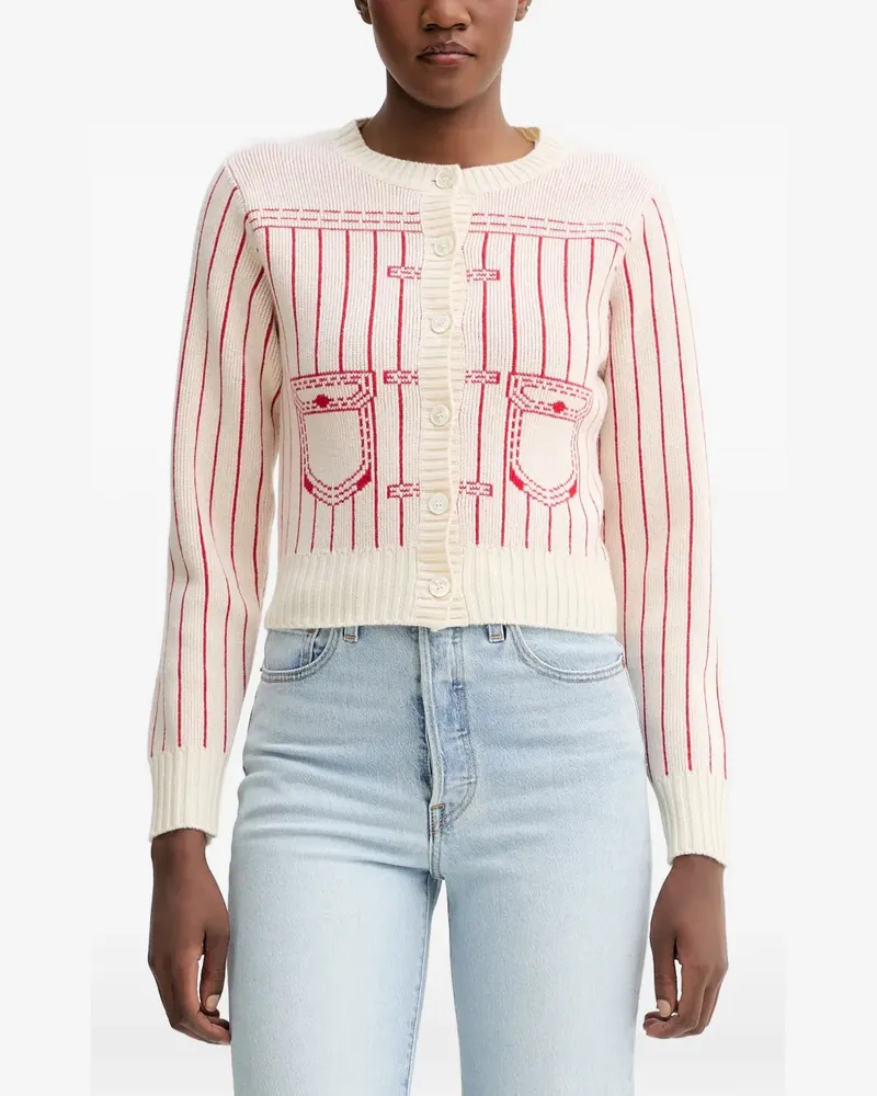 Kenzo Geknöpfter Cardigan mit Trompe-l'oeil-Streifen - Nude Nude