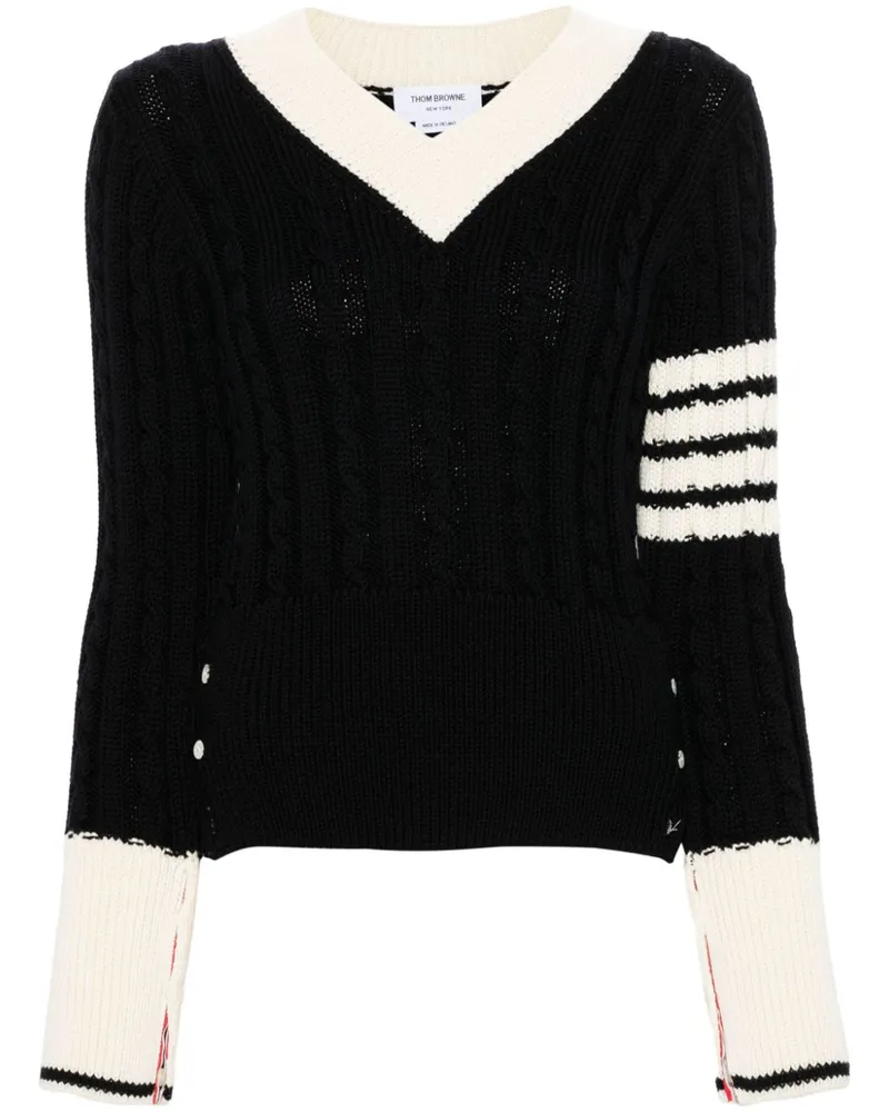Thom Browne Pullover mit Zopfmuster - Blau Blau