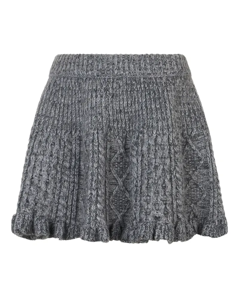 Valentino Garavani Midirock mit Rüschen - Grau Grau