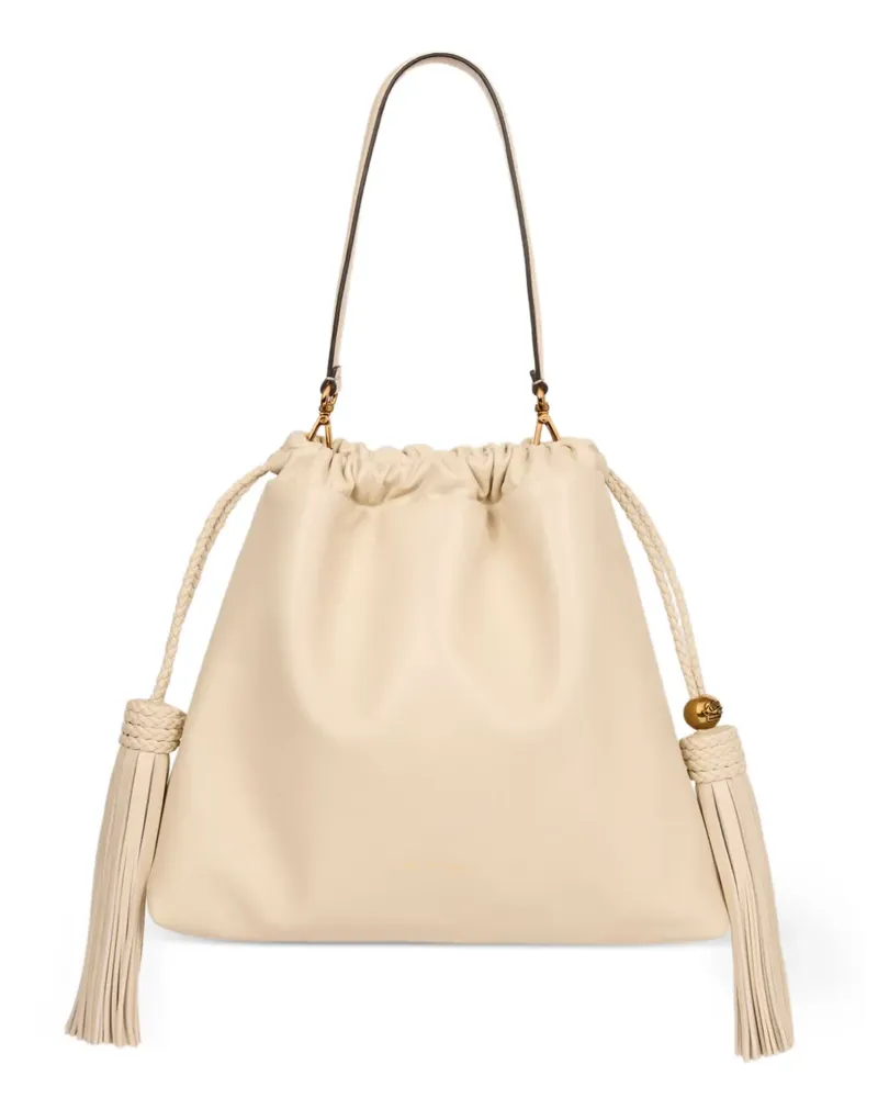 Etro Mittelgroße Kalispera Schultertasche mit Quasten - Nude Nude