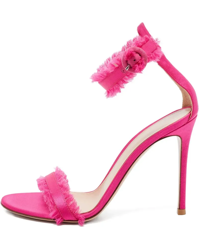 Gianvito Rossi Sandalen mit ausgefransten Kanten 110mm - Rosa Rosa