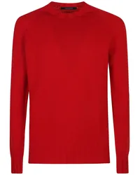 Tagliatore Gerippter Strickpullover Rot