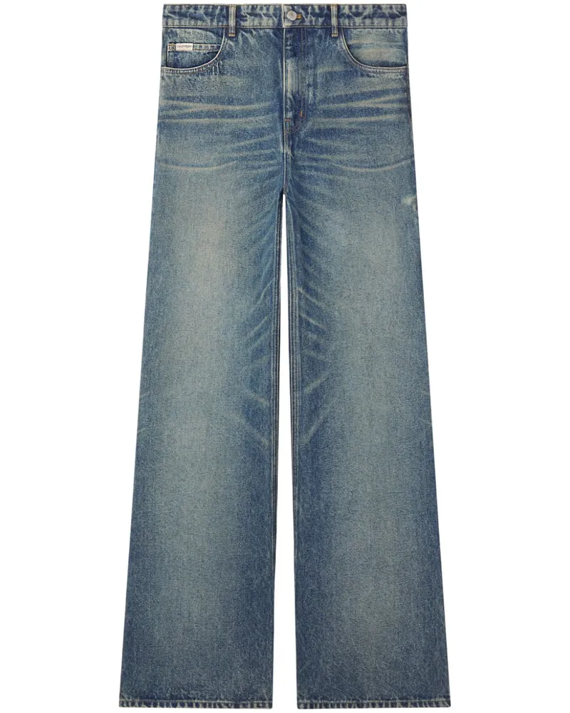 Courrèges Halbhohe Wide-Leg-Jeans - Blau Blau