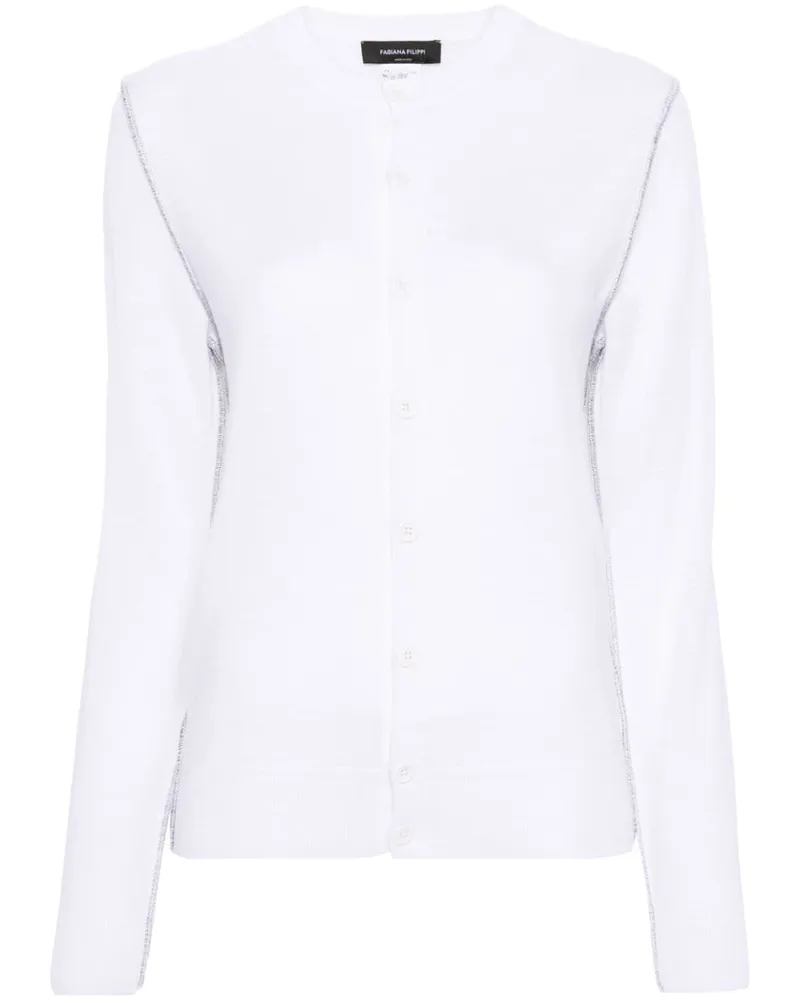Fabiana Filippi Cardigan mit sichtbaren Nähten - Weiß Weiß