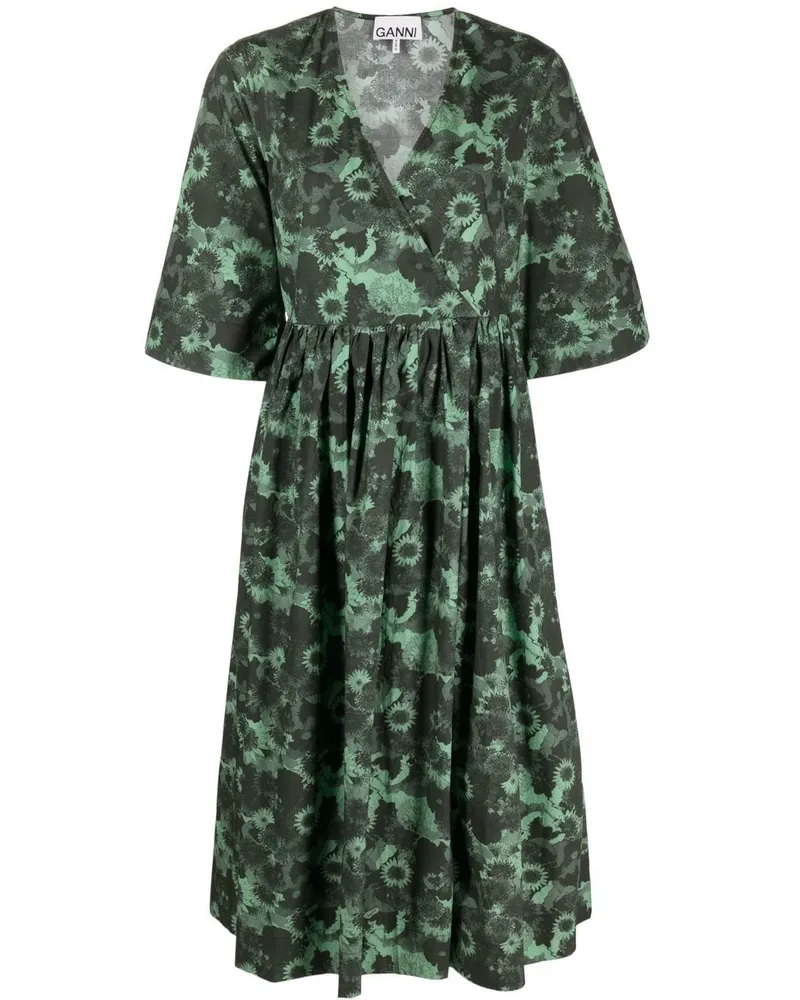 Ganni Kleid aus Bio-Baumwolle - Grün Grün
