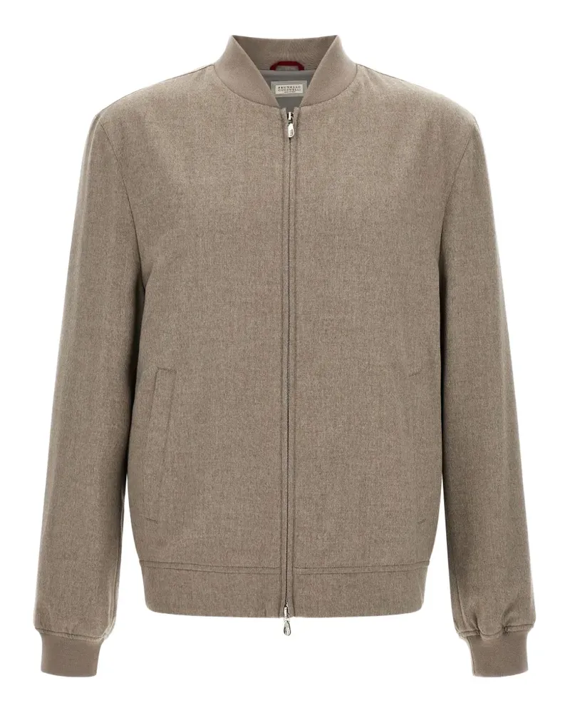 Brunello Cucinelli Bomberjacke mit melierter Struktur - Grau Grau