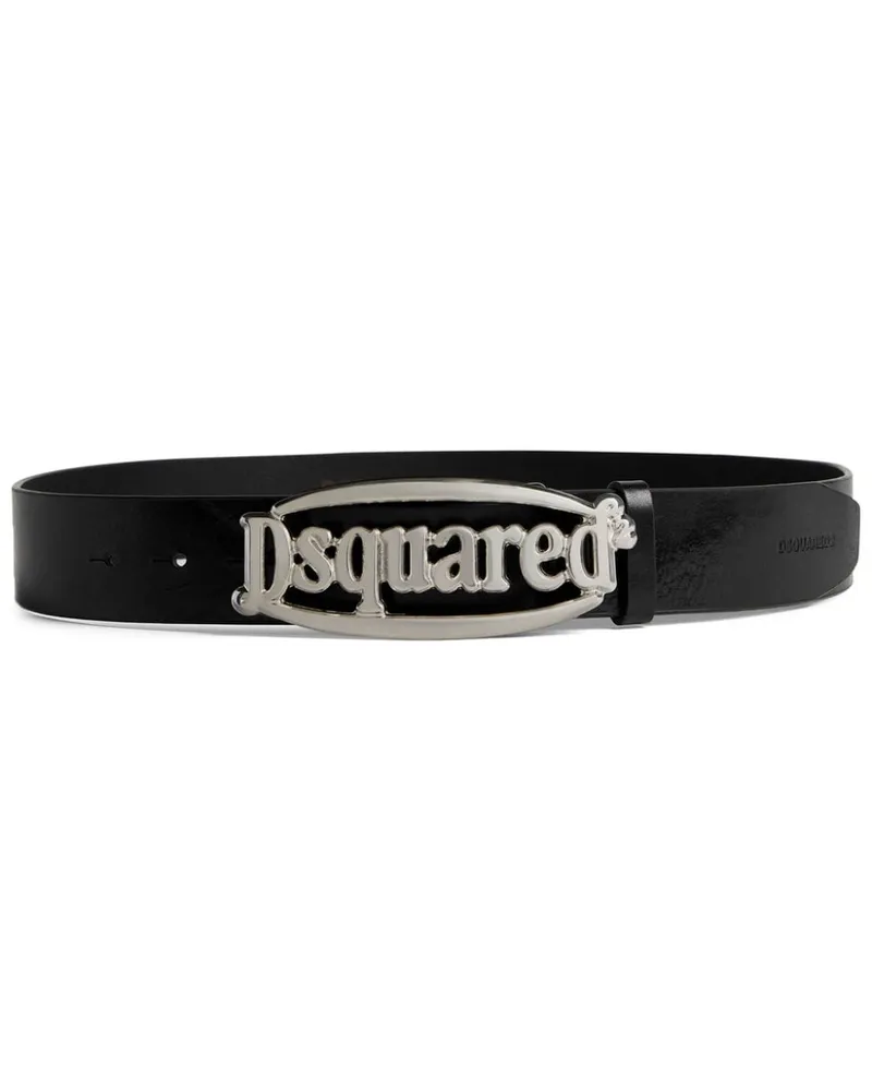 Dsquared2 Gürtel mit Logo-Schnalle - Schwarz Schwarz
