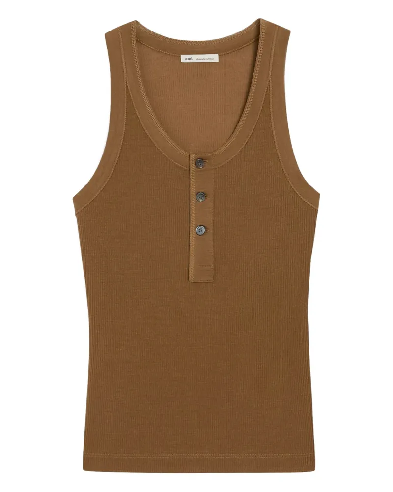 AMI Paris Top mit Knopfleiste - Braun Braun