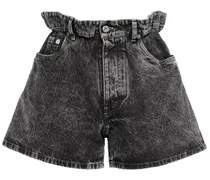 Jeans-Shorts mit Paperbag-Taille